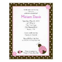 Petites invitations roses de baby shower des cocci