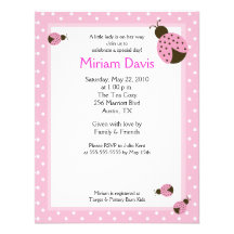 Petites invitations roses de baby shower des cocci