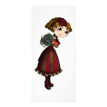 Petits bouquets et chocolats carte double en  couleur