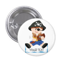 Petits cheveux mignons de brun de pirate badge
