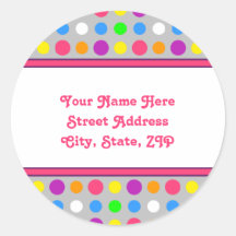 Petits étiquettes de adresse lumineux de points adhésif