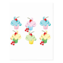 Petits gâteaux mignons en pastel carte postale