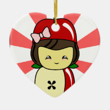 Peu de fille de Kawaii Apple avec des graines Décorations De Noël