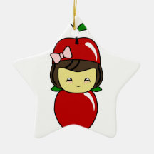 Peu de fille de Kawaii Apple Décorations Pour Sapins De Noël