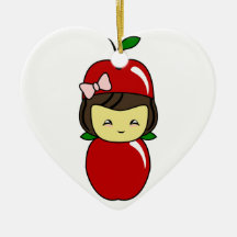 Peu de fille de Kawaii Apple Ornements De Noël
