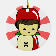 Peu de garçon de Kawaii Apple avec des graines Ornements De Noël