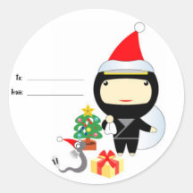 Peu d'étiquettes de cadeau de Noël de Ninja Adhésif