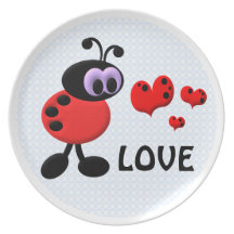 Peu d'insecte d'amour assiettes pour soirée