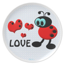 Peu d'insecte d'amour assiette pour soirée