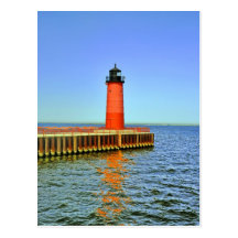 Phare de musoir de Milwaukee, le lac Michigan Carte Postale
