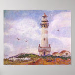 Phare de point de pigeon affiche