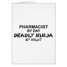 Pharmacien Ninja mortel par nuit Carte De Vœux