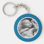 Photo bleue et blanche Keychain Porte-clés