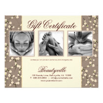Photo crème florale de fleurs de cerisier de chèqu invitations