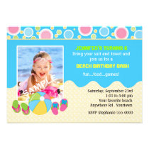 Photo d'anniversaire de plage invitations