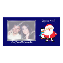 Photo de cartes de Père Noël et de Manchot le père Photocarte Customisée