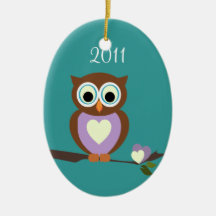 Photo de hibou de bébé ornement