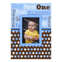 Photo de l'anniversaire du bébé bleu du pois du ga cartons d'invitation