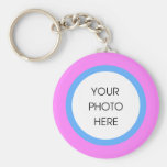 Photo rose et bleue Keychain Porte-clés