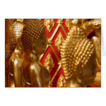 Photo thaïlandaise de temple de statues de Bouddha Carte De Vœux