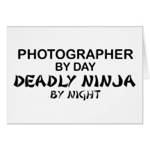 Photographe Ninja mortel par nuit Carte De Vœux