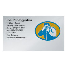 Photographe professionnel avec l'appareil-photo de modèle de carte de visite