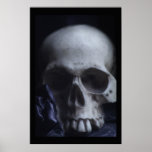 Photographie blanche noire sinistre de crâne humai posters