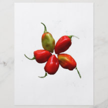 Photographie chaude de cinq poivrons de Habanero Prospectus