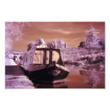 Photographie infrarouge d'un Narrowboat, copie