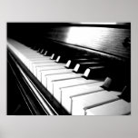 Photographie noire et blanche chique de piano affiches