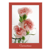Photographie rose d'oeillets cartons d'invitation