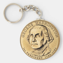 Pièce de monnaie $1 Keychain présidentielle de Geo Porte-clefs