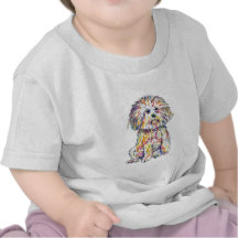 Pièce en t de bébé de Bichon Frise d'arc-en-ciel T-shirts
