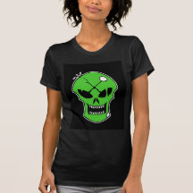 Pièce en t Girly de crâne vert toxique de Xombie T-shirts
