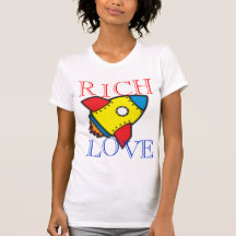 PIÈCE EN T RICHE DE ROCKET D'AMOUR DE DAMES T-SHIRTS