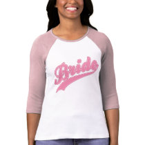 Pièce en t rose de base-ball de jeune mariée