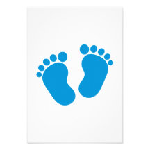 Pieds de bébé bleu faire-part