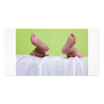 Pieds de bébé carte avec photo