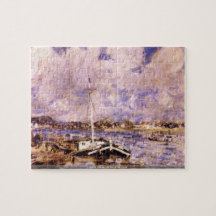 Pierre Renoir - les bateaux sur la Seine déconcert Puzzle Avec Photo