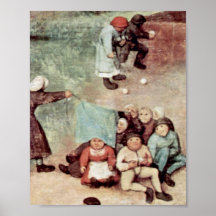 Pieter Bruegel Elder - de spelen van de kinderen Afdruk