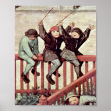 Pieter Bruegel Elder - de spelen van de kinderen Poster