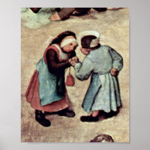 Pieter Bruegel Elder - de spelen van de kinderen Afdruk