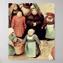 Pieter Bruegel Elder - de spelen van de kinderen Posters
