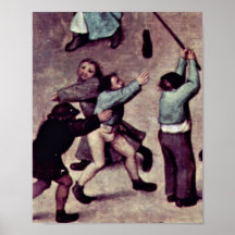 Pieter Bruegel Elder - de spelen van de kinderen Afdruk