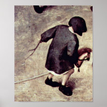 Pieter Bruegel Elder - de spelen van de kinderen Print