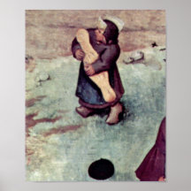 Pieter Bruegel Elder - de spelen van de kinderen Print