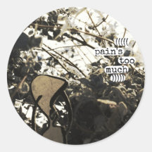 pijn teveel ronde stickers