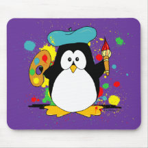 Pingouin artistique tapis de souris