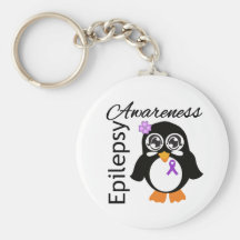 Pingouin de conscience d'épilepsie porte-clefs
