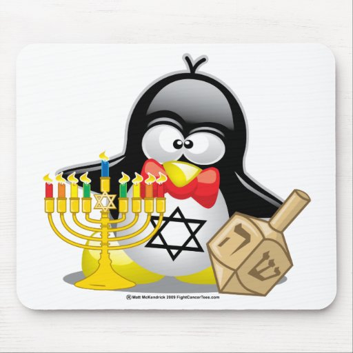 Pingouin de Hanoukka Tapis De Souris